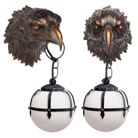 Design Toscano Enlightening Freedom Bald Eagle Sculptural Electric Wall Sconce, PK 2 CL980003